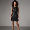 Women's Soft Lambskin Leather Slim Dress - Front