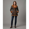 Women's Shearling Leather Coat - Front