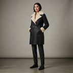 Women's Real Sheepskin Leather Shearling Jacket - Front