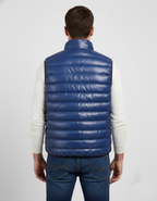 Men's Leather Puffer Vest - Left