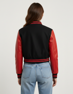 Women's Cropped Varsity Jacket - Back