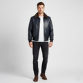Men's Blue G-1 Aviator Leather Jacket - Front