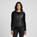 Women's PU Leather Cropped Vest - Front