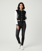 Women's Leather Varsity Jacket - Front