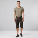 Handmade Brown Leather Cargo Shorts