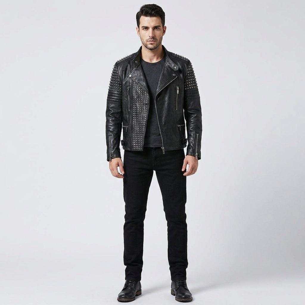 Men's Genuine Leather Punk Jackets