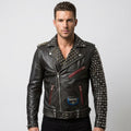 Brando Multi Studs Hand Stitched Punk Jacket