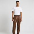 Men's Leather Pant In Dark Brown