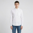 Men's White Regular Fit Long Sleeve Oxford Shirt