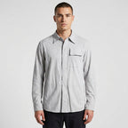 Men's White Leather Shirt In Full Sleeve