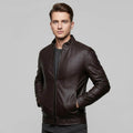 Men's Brown PU Leather Jacket - Elvora™