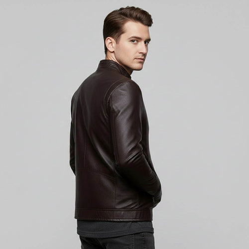 Men's Brown PU Leather Jacket - Elvora™