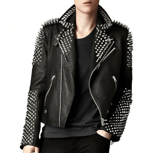 Men's Studded Punk Biker Jacket