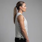 Women's White Motorcycle Leather Vest - Left