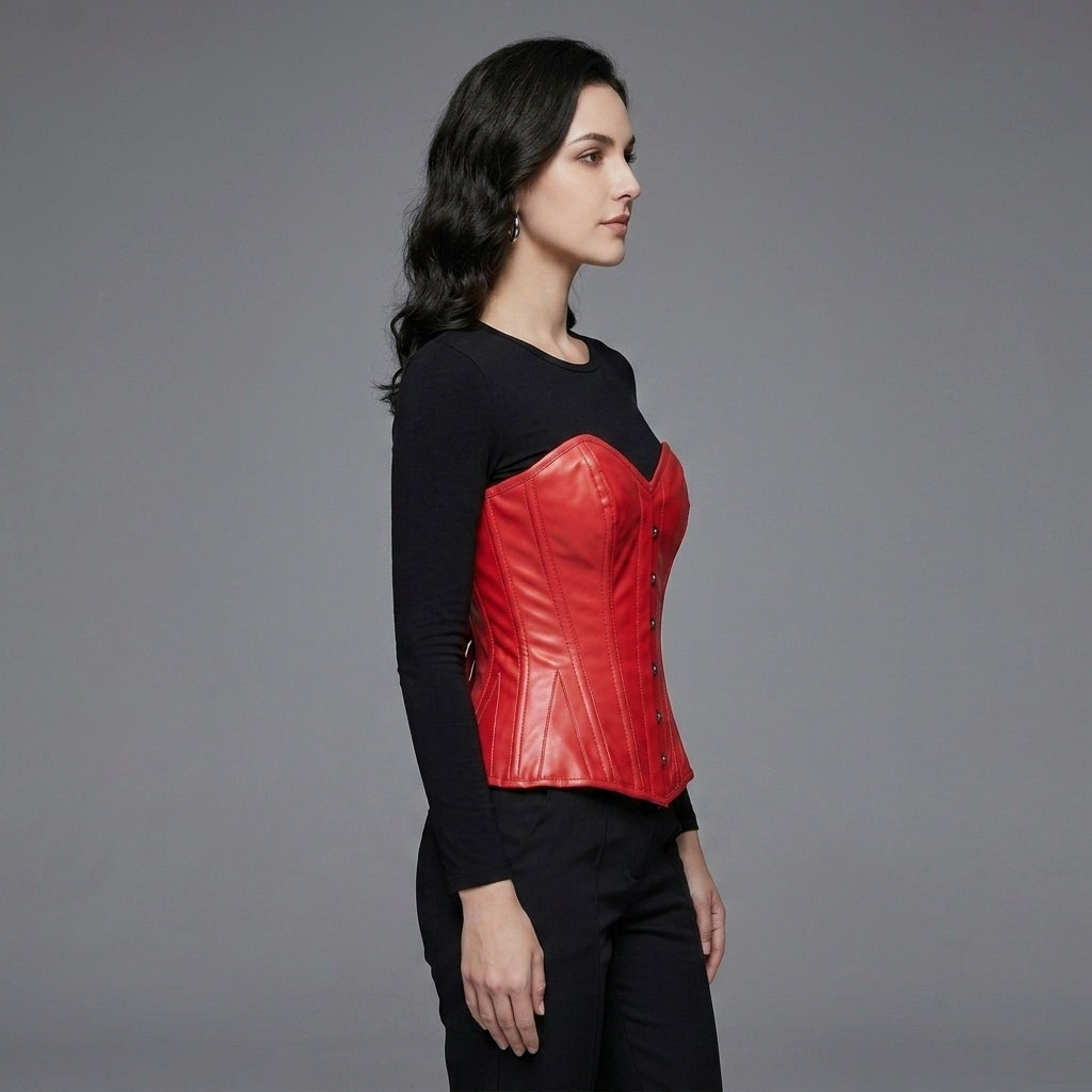 Women's Leather Shapewear Underbust Corset - Left