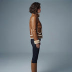 Brown Sheepskin Shearling Coat - Left