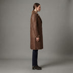 Women's Brown Shearling Coat - Left