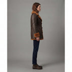 Women's Shearling Leather Coat - Left