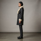 Women's Real Sheepskin Leather Shearling Jacket - Left