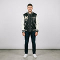 Men's Black and White Varsity Jacket