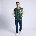 Men's  Varsity Baseball Jacket with Snap Front and Patches