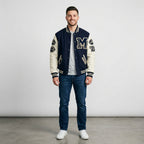 Men's Wool Varsity Jacket In Navy