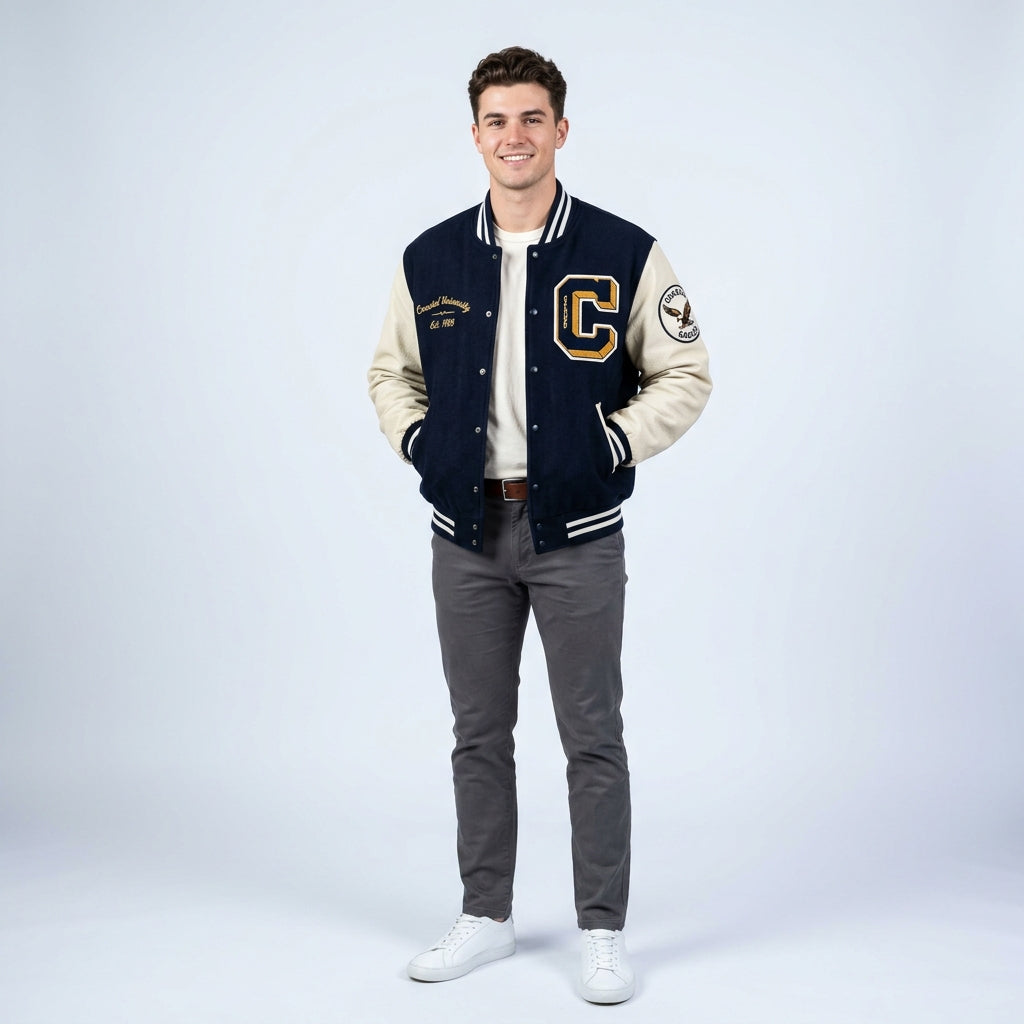 Guess Lark Varsity Jacket in Blue for Men