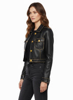 Women's B-3 Leather Flight Jacket - Back