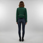 Women's Emerald Studded Moto Leather Jacket - Back
