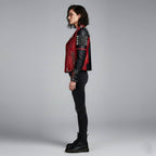 Women's Handmade Punk Studded Leather Jacket - Back