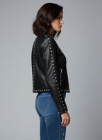 Women's Studded Leather Jackets Collection - Back