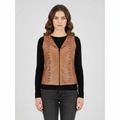 Women's Studded Distressed Leather Vest - Front