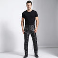 Men's Slim Fit Black Leather Pant