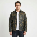 Men's Soft Black Leather Slim Fit Full Sleeve Button