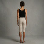 Women's White Leather Capris - Back