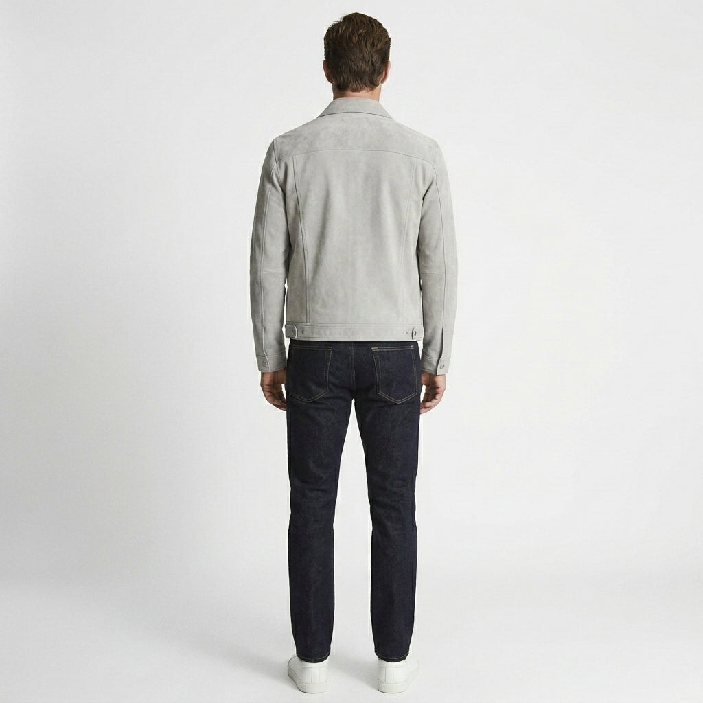 Men's Stylish Grey Leather Shirt