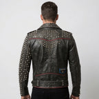 Brando Multi Studs Hand Stitched Punk Jacket