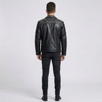 Men's Black Leather Punk Jacket
