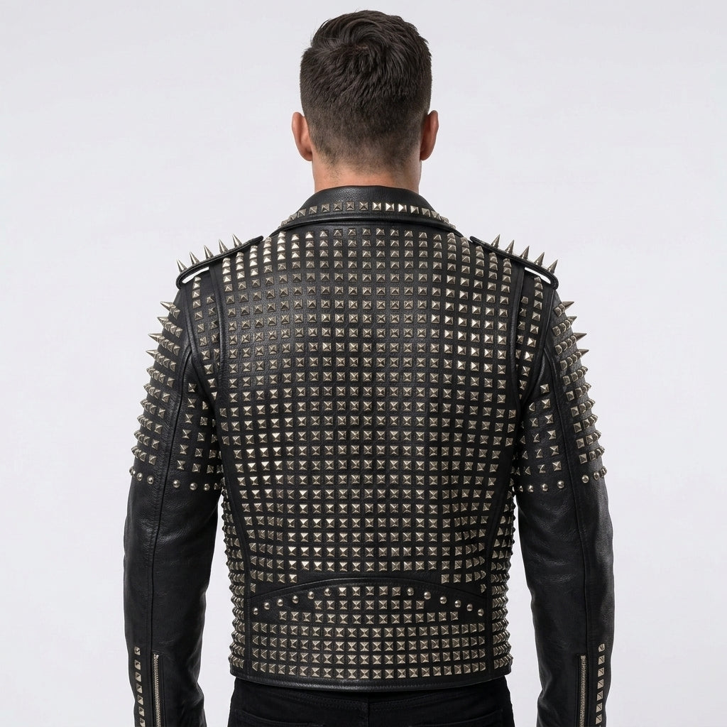 Men's Rock Punk Studded Leather Jacket
