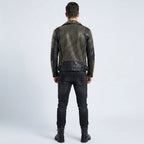 Men's Punk Rock Silver Spikes Studded Black Jacket