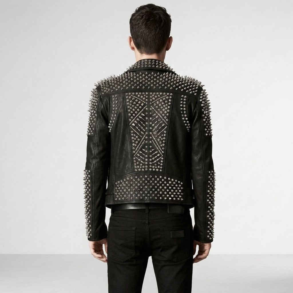 Men's Studded Punk Biker Jacket