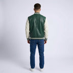 Men's  Varsity Baseball Jacket with Snap Front and Patches