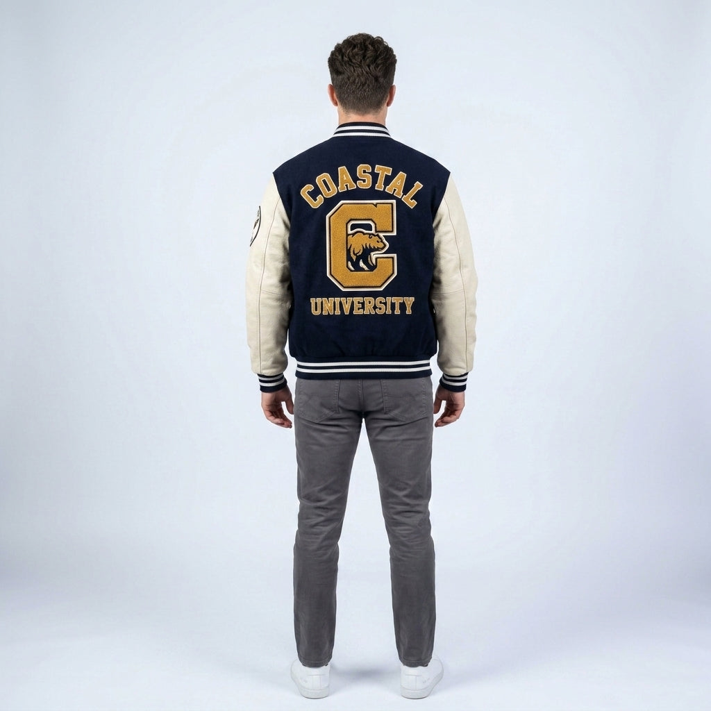 Guess Lark Varsity Jacket in Blue for Men