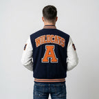 Shop Men Navy Signature Varsity Jacket