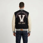 Faux Leather Outer Shell Men's Varsity Jacket