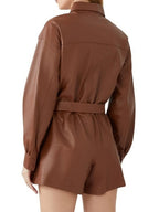 Women's Leather Romper - Back