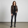 Women's Brown Leather Jacket - Front