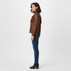 Brown Western Fringe Leather Jacket - Back
