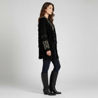 Women's Black Western Biker Leather Jacket - Back