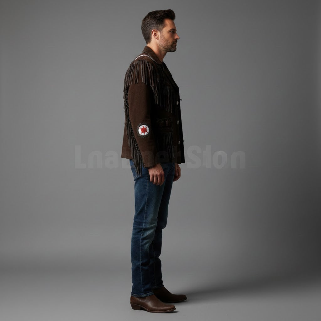 Men's Genuine Cowhide Motorcycle Leather Jacket - Back
